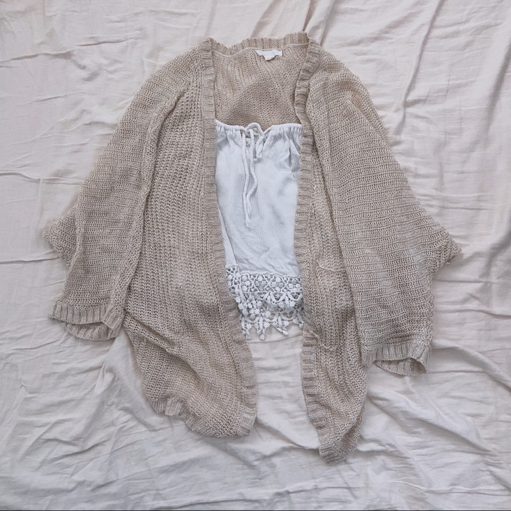 Beige Knit Cardigan
